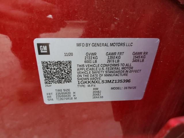 1GKKNXLS3MZ135396 GMC Acadia Denali