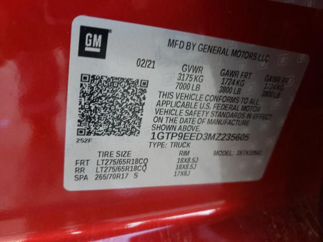 1GTP9EED3MZ235605 GMC Sierra K1500 At4