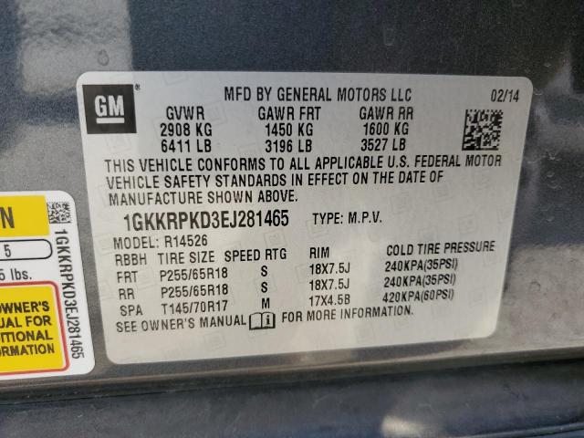 1GKKRPKD3EJ281465 GMC ACADIA SLE