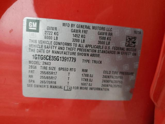 1GTG6CE35G1391779 GMC CANYON SLE