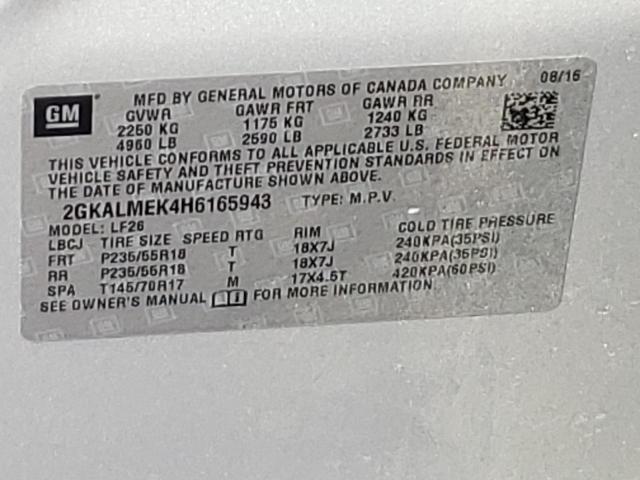 2GKALMEK4H6165943 GMC Terrain Sle