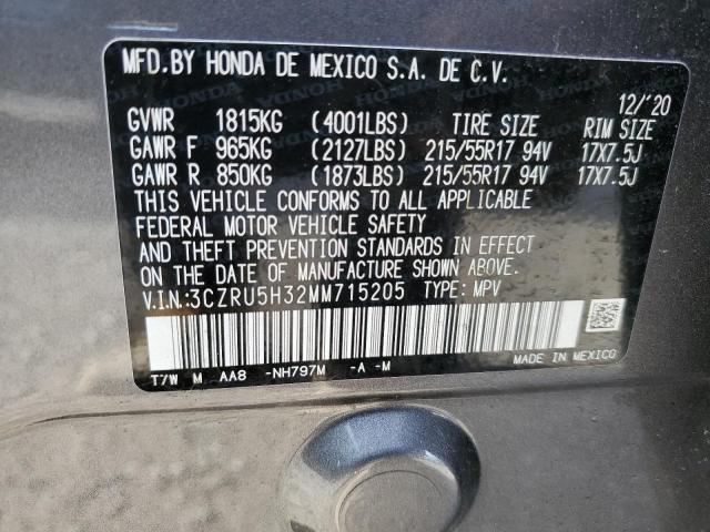 3CZRU5H32MM715205 Honda HR-V LX