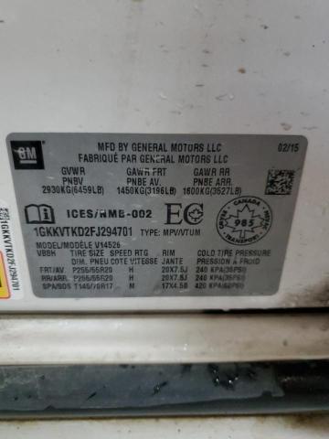 1GKKVTKD2FJ294701 GMC Acadia Denali
