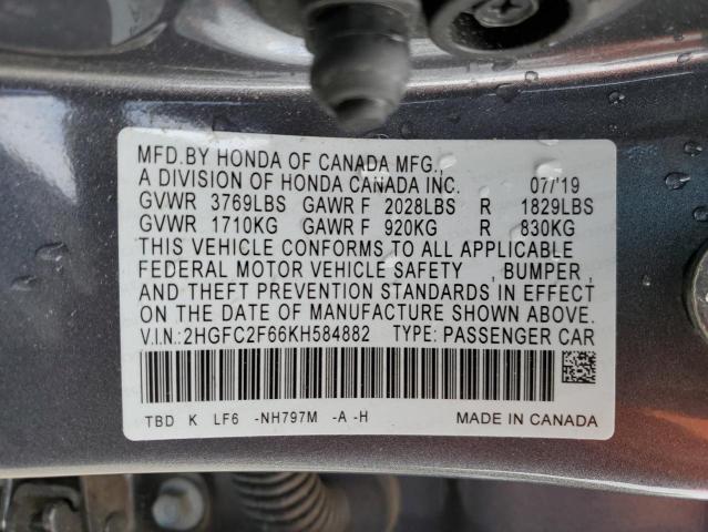 2HGFC2F66KH584882 Honda Civic Lx