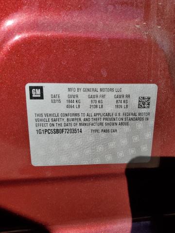 1G1PC5SB0F7203514 Chevrolet CRUZE LT