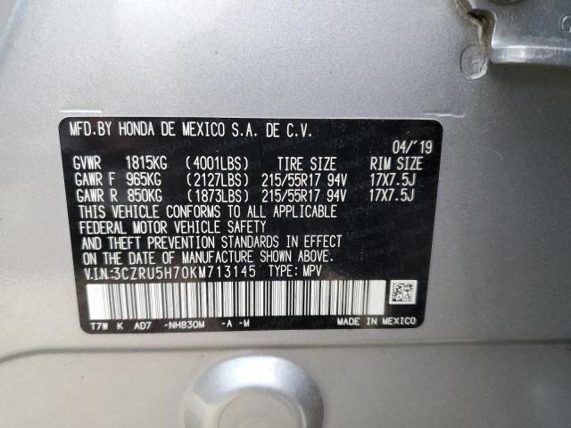 3CZRU5H70KM713145 Honda Hr-v Exl