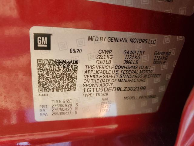 1GTU9DED9LZ302199 GMC Sierra K1500 Slt