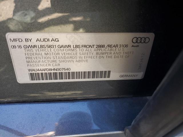 WAU44AFD8HN007540 Audi A8 L Quattro