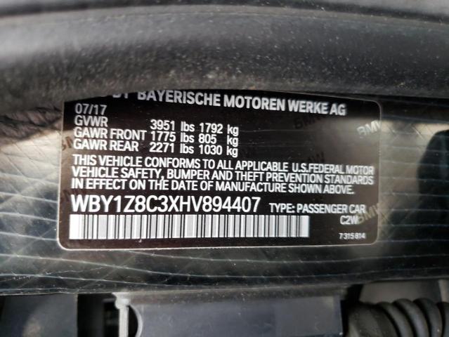 WBY1Z8C3XHV894407 BMW I3 REX