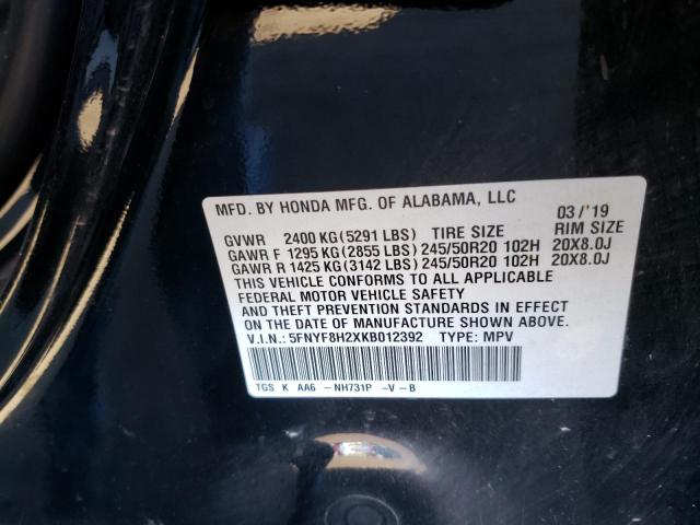 5FNYF8H2XKB012392 Honda Passport Sport