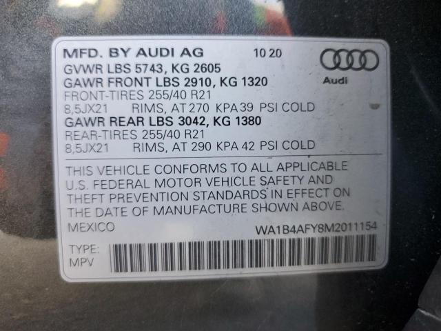 WA1B4AFY8M2011154 Audi Sq5 Premium Plus