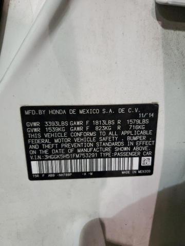 3HGGK5H51FM753291 Honda FIT LX