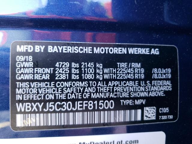 WBXYJ5C30JEF81500 BMW X2 Xdrive28i
