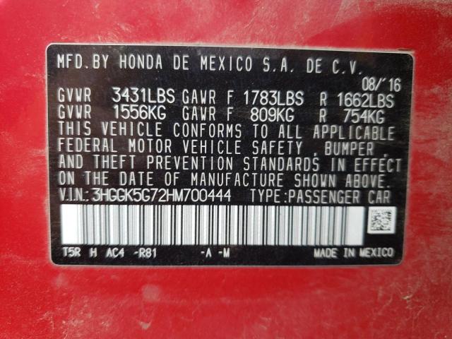 3HGGK5G72HM700444 Honda FIT EX