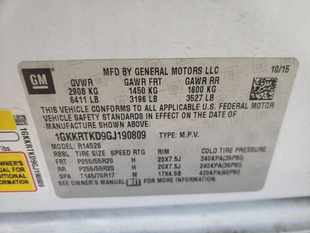 1GKKRTKD9GJ190809 GMC Acadia Denali