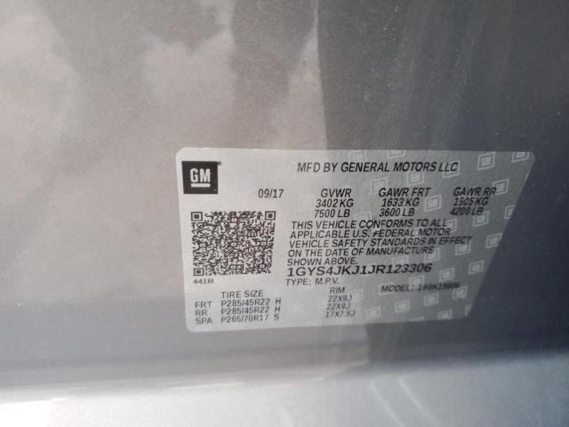 1GYS4JKJ1JR123306 Cadillac Escalade Esv Premium Luxury