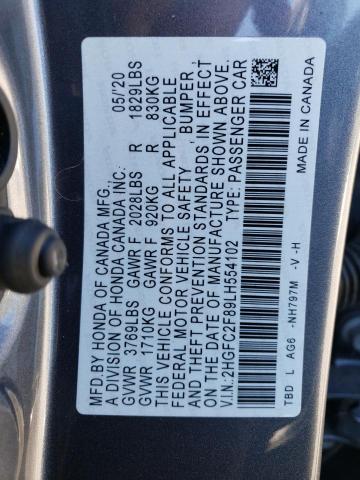 2HGFC2F89LH554102 Honda Civic Sport