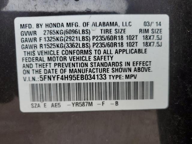 5FNYF4H95EB034133 Honda Pilot Touring