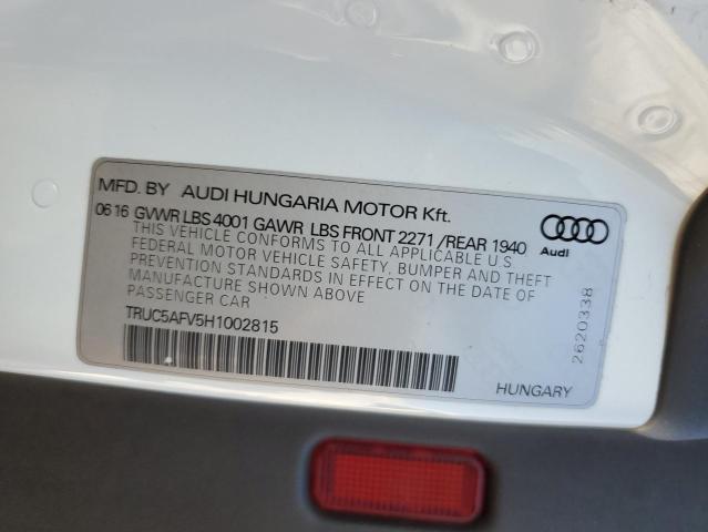 TRUC5AFV5H1002815 Audi TT