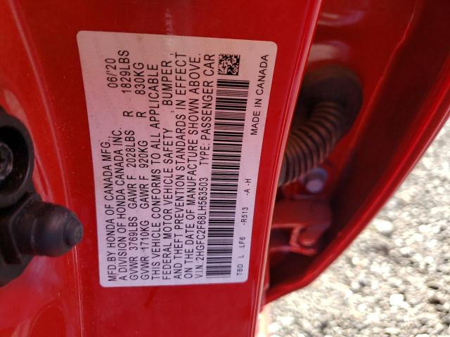 2HGFC2F68LH563503 Honda Civic Lx