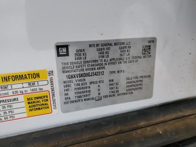 1GKKVSKD8GJ342312 GMC Acadia Slt-2