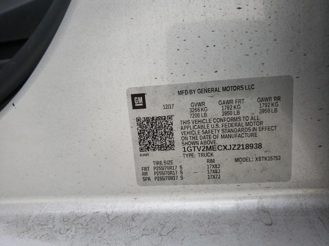 1GTV2MECXJZ218938 GMC Sierra K1500 Sle