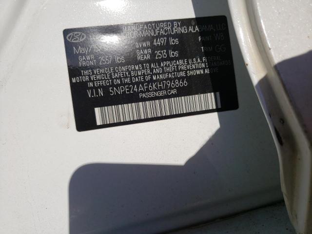 5NPE24AF6KH796866 Hyundai SONATA SE
