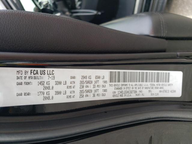 1C4RDJDGXKC827384 Dodge DURANGO GT