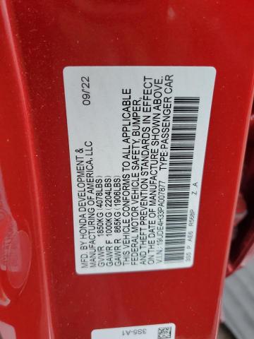 19UDE4H33PA007877 Acura Integra A-spec