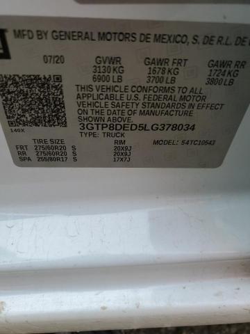 3GTP8DED5LG378034 GMC Sierra C1500 Slt