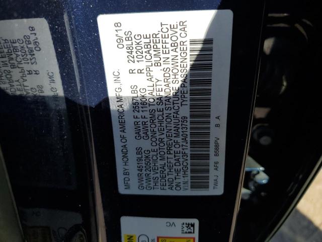 1HGCV3F17JA013759 Honda ACCORD HYBRID