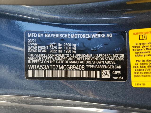 WBA53AT07MCG89408 BMW M440I