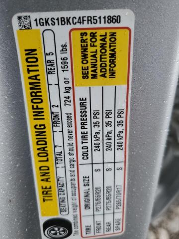 1GKS1BKC4FR511860 GMC YUKON SLT