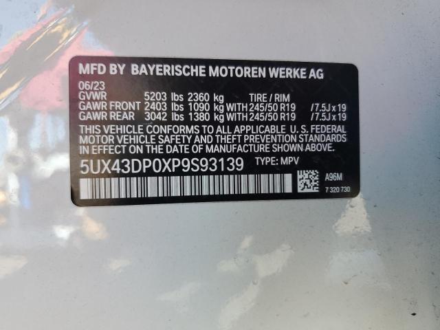 5UX43DP0XP9S93139 BMW X3 Sdrive30i