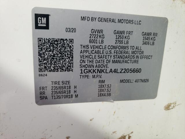 1GKKNKLA4LZ205660 GMC ACADIA SLE