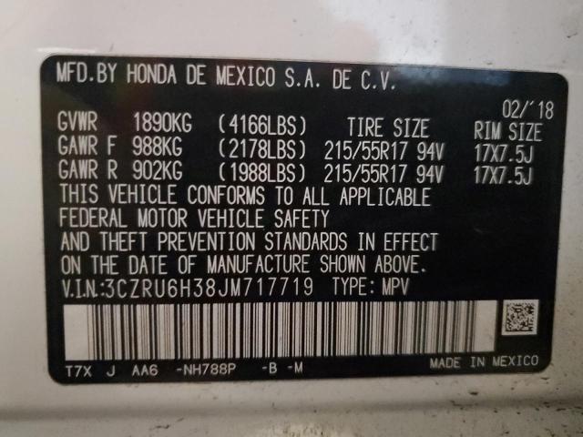 3CZRU6H38JM717719 Honda HR-V LX