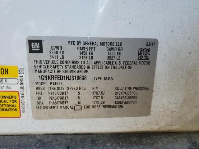 1GNKRFED1HJ310698 Chevrolet Traverse Ls