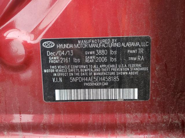 5NPDH4AE5EH458185 Hyundai ELANTRA SE