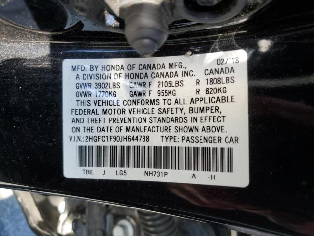 2HGFC1F90JH644738 Honda Civic Touring