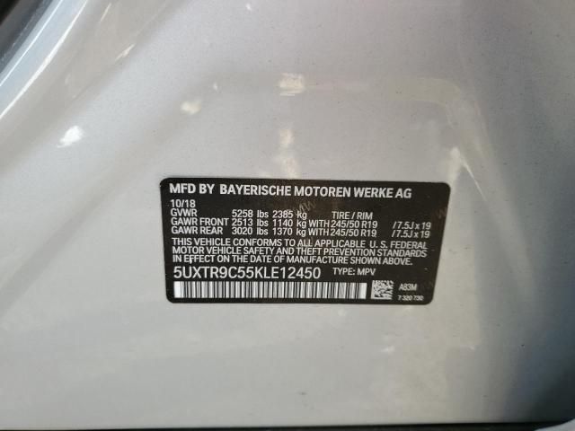 5UXTR9C55KLE12450 BMW X3 Xdrive30i