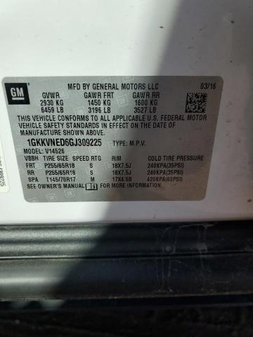 1GKKVNED6GJ309225 GMC ACADIA SLE