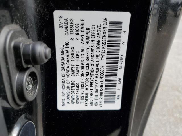 2HGFC4B54JH306909 Honda Civic Lx
