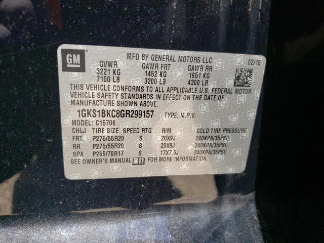 1GKS1BKC8GR299157 GMC YUKON SLT