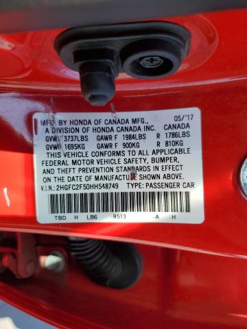 2HGFC2F50HH548749 Honda Civic Lx