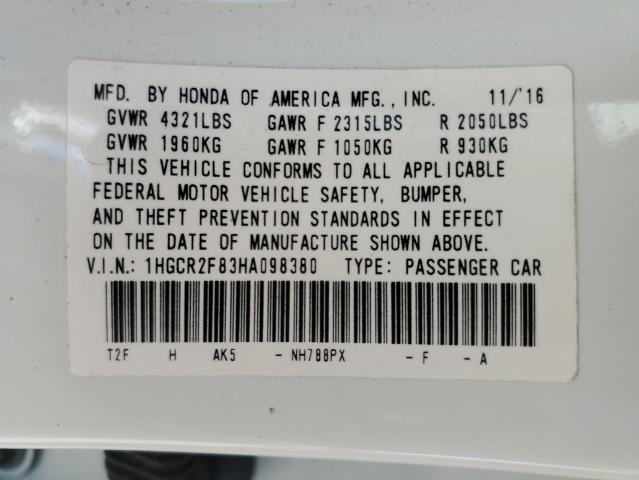 1HGCR2F83HA098380 Honda ACCORD EXL