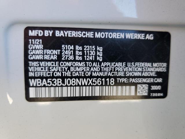 WBA53BJ08NWX56118 BMW 540 I