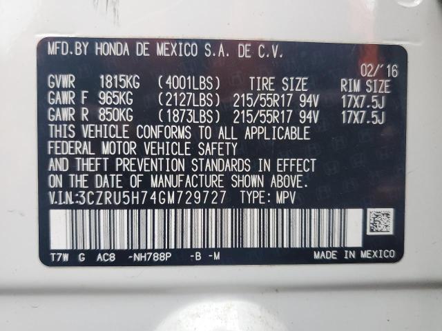 3CZRU5H74GM729727 Honda Hr-v Exl