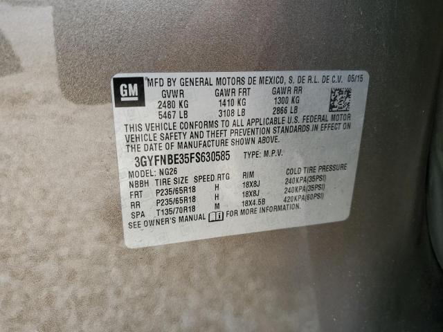 3GYFNBE35FS630585 Cadillac Srx Luxury Collection