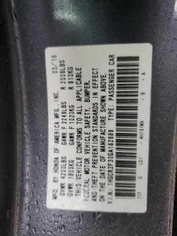 1HGCR2F30GA182689 Honda ACCORD LX