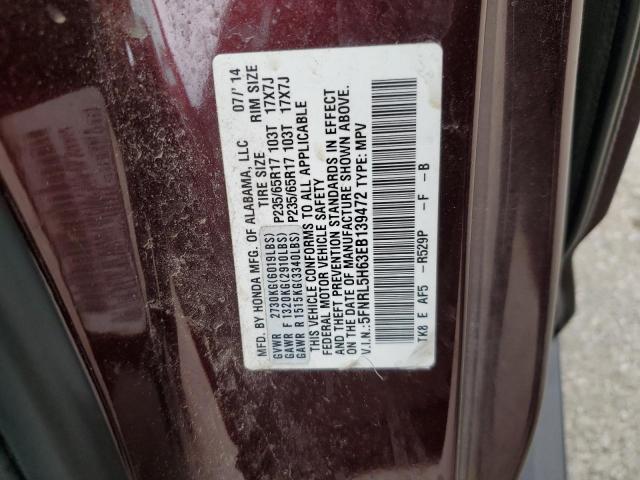 5FNRL5H63EB139472 Honda ODYSSEY EXL